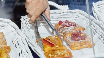 Pastries at the markets Pastry seller