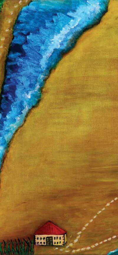 Bundjalung Man's Journey by Sandra Saunders artwork of Vietnam landscape