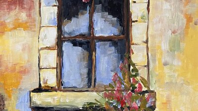 painting of Tuscan window