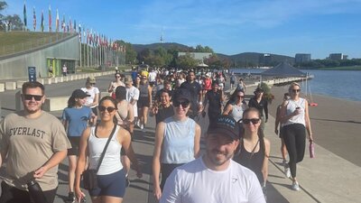 WALK-W-ME Sunday walk with 120 walkers.