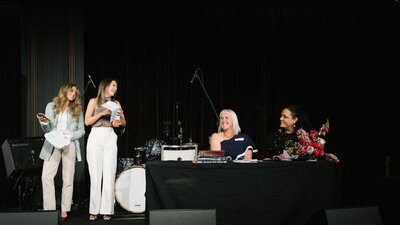 WIC board members Rae and Farryn leading the debate portion of the evening