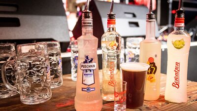 Schnapps on the table.