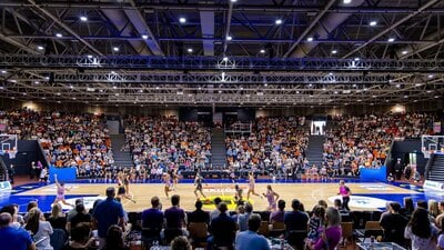 UC Captials home ground during one of the 2023 games against former WNBL team Melbourne  Boomers....